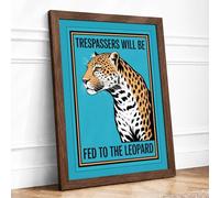 Trespassers Will Be Fed Vintage Framed Wall Art Print A2 (59.4×42cm) Walnut, Wall Decor for Living Room, Bedroom, Office & Home, Ready to Hang, Art Gift
