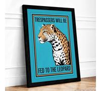 Trespassers Will Be Fed Vintage Framed Wall Art Print A4 (29.7×21cm) Black, Wall Decor for Living Room, Bedroom, Office & Home, Ready to Hang, Art Gift