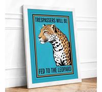 Trespassers Will Be Fed Vintage Framed Wall Art Print A4 (29.7×21cm) White, Wall Decor for Living Room, Bedroom, Office & Home, Ready to Hang, Art Gift