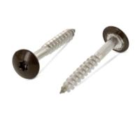 Trespo Wood Screws 4.8 x 25 mm Pack of 50 Stainless Steel A2 / V2A - Round-Headed Wood Screws with Hexalobular Socket - Rustproof - Powder Coated RAL 8014 Sepia Brown