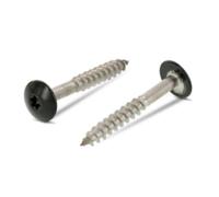 Trespo Wood Screws 4.8 x 25 Pack of 20 Stainless Steel A2 / V2A - Round-Headed Wood Screws with Hexalobular Socket - Rustproof - Powder Coated RAL 6009 Fir Green