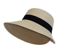 Trespress Women's Wide Brim Straw Sun Hat - Ladies Summer Beach and Poolside Holiday Protection with Ribbon Detail