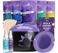 Tress Wellness Waxing Kit for Sensitive Skin, Safe for Face & Skin, Prep & Aftercare Spray, Easy to Use wax pot