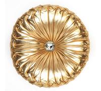 Tresshouse European Round Throw Pillows, Soft Spandex Fabric Pumpkin Pleated Handmade Metallic Accent Circle Insert Cushion Diamond to Enhance for Sofa Bedroom Livingroom Couch Cover Chair Gold