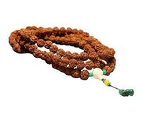 Tressify 108 Beads Mala, Bodhi Bead Bracelet with Decorative Tassel, Natural Bodhi Seed Beads Necklace for Meditation and Spiritual Growth, 0.6-0.7 in Beads