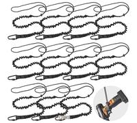 Tressify 12 Safety Tethers, Retractable Tool Lanyards With Carabiner, Elastic Fall Protection, 36 To 49 In Heavy Duty Tool Lanyards