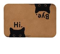 Tressify 19.7 X 31.5 In Cute Cat Doormat, Hi Bye Funny Entrance Mat, Soft Crystal Velvet, Low Pile Indoor Rug With Non-Slip Pvc Backing, Cat Lover Gifts For Women