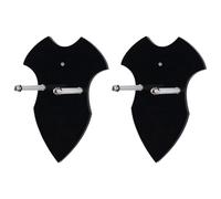 Tressify 2 Pcs Sword Holder Mounting System, Black Shield Shape, Wall Hook Attachment For Knives And Key Blades, Set Includes Easy Mounting Holes, Ideal For Decorative Collectible Showcase