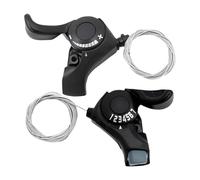Tressify 2 Pcs Thumb Gear Shifters for Mountain Bikes, 3X7 Speed Ratio System, Clear Scale Display, Rapid Responsive Shifting, Universal Compatibility for Road and Folding Bikes, Lightweight Design