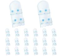 Tressify 20 Pcs Dog Booties, Disposable Dog Paw Protection L, White Cloth Non-Slip Foot Covers with Magic Tape, 3.7 x 6.9 in for Outdoor Wear