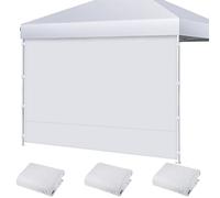 Tressify 3 Pcs Tent Sidewalls, Weatherproof 300D Oxford Cloth Sidewalls For 10 X 10 Feet Canopy, Sun Rain Protection For Beach Rv Camping Yard Stall, Quick Assembly