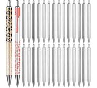 Tressify 30-Pc Stainless Steel Pens - Epoxy Blank, Black Ink, Customizable Metal Pens for School & Office