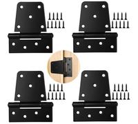 Tressify 36 Screws Included with 4 Pcs 3.5 in Gate Hinges, Metal Square Barn Hinges, Heavy Duty Rustproof Spring Shed Door Hinges, Self-Closing Hinges for Wood Fences