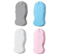 Tressify 4 Pcs 3D Fish Scale Bath Sponges, Exfoliating Body Scrubber, 5 x 2.4 x 1 in / 12.8 x 6 x 2.5 cm, Available in White, Pink, Blue, Gray