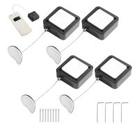 Tressify 4 Pcs Retractable Remote Cable Tethers, 6.5 Ft Anti-Theft Tether For Electronics, Adjustable Locking Length, Self-Adhesive Or Drilling Setup