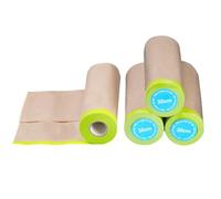 Tressify 4-Roll Masking Paper, 12x50 Ft Pre-Taped Floor Protection for Painting