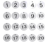 Tressify 50 Pcs Numbered Tags for Keys Luggage & Asset Management, 0.9 in Round Stainless Steel, 1-50 Sequential Key Tags with Hollow-Out Design