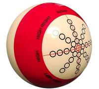 Tressify 57.2 Mm Billiard Skill Development Cue Ball, Crystal White Training Sphere With High-Low Direction Indicators, Black Circle Targets For Accurate Aiming