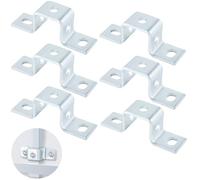 Tressify 6 Pcs Steel Support Rod Fittings with Electrogalvanized, Strut Connector Brackets, Five-Hole, for 1/2 Bolt