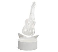 Tressify 7 Color Led Guitar Table Lamp - 3D Acrylic Night Light, Touch Control, Usb Powered For Kids - Size: 7.9 X 4.1 In