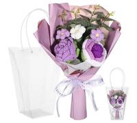 Tressify Artificial Crochet Flower Bouquet With Knitted Rose, Daisy, Faux Yarn Flowers, Home Decor, Birthday Wedding