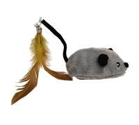 Tressify Automatic Cat Toy, Moving Mouse with Feather Tail, Interactive Feline Play Toy, USB Rechargeable for Indoor Cats, Self Playing Toy, Gray, 3.1 x 2 x 3.1 in / 8 x 5 x 8 cm