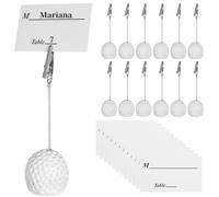 Tressify Ball Base Memo Clips, Picture Photo Display Holders, 12 Pcs Resin Golf Ball Shaped Card Holders with Alligator Clips, Table Number Card Stands, Note Paper Clips for Office, Wedding