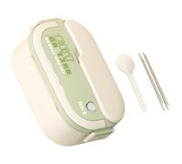 Tressify Bento Box for Adults, 304 Stainless Steel, 33.8 oz / 1000 mL Large Capacity, Two-Layer Food Container with Chopsticks and Spoon, Leak Proof Lunchbox for Work School Picnic, Green