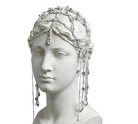 Tressify Bridal Crystal Headpiece with Rhinestone Tassel, Korean Wedding Hair Accessories, Women's Flapper Head Chains, Headdress