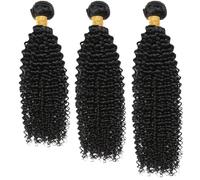 Tressify Burmese Curly Bundles Human Hair; Natural Black High Gloss; Three Lengths: 16 in, 18 in, 20 in; Tear-Resistant Design for Styling; Human Hair Curly Bundles
