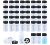 Tressify Car Scratches, Stone Chips, Walls Fixing, 2 Oz Paint Touch Up Bottles, 60 Pcs Empty Paint Bottles with Mixing Balls, Safety Lids, Applicator Brushes, Plastic Leftover Paint Containers