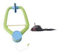 Tressify Cat Toy with Realistic Mouse, Gray Hanging Design, Interactive Teasing Wand and 128 cm Cord, Detachable Setup for Indoor Cats to Play, Exercise, Jump, and Stay Engaged at Home Daily