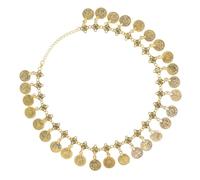 Tressify Clover Coin Necklace, Handmade Gold Choker with Adjustable Chain, Vintage Tribal Bohemian Ethnic Style, Indian Jewelry for Seasonal Beach Party