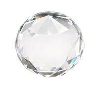 Tressify Crystal Ball Cabinet Knob, 2 in / 5 cm Faceted Crystal Sphere Drawer Pull Handle, Single Hole European Style Glass Knob with Diamond Cut Surface for Home Decor, Furniture, Cupboard