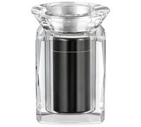 Tressify Crystal Small Urn Keepsake with Photo Frame, Miniature Black Crystal Urn for Human or Pet Ashes, Threaded Seal, Metal Inner Tank, 2.1 x 2.1 x 3.7 in