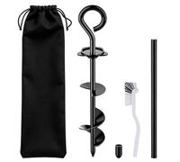 Tressify Dog Tie Out Stake Set, Outdoor Anti-Rust Ground Anchor for Yard, Beach, Camping, Includes Brush, Steel Pipe, Storage Bag, Compatible with Multiple Dog Cables