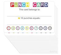 Tressify Easy-to-Carry Student Incentive Cards, 500 Pcs Classroom Reward Punch Cards, Customizable Design