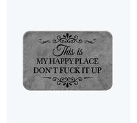 Tressify Funny Doormat, This is My Happy Place, Don't Mess It Up, Fast Drying Diatomaceous Earth Doormat, Decorative Floor Mat for Entryway, Bathroom, Porch, Kitchen, Home Decor