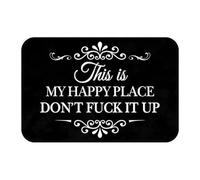 Tressify Funny Doormat, This is My Happy Place Dont Mess It Up Quote, Fast Drying Diatomaceous Earth Entry Rug, Decorative Floor Mat for Entryway, Bathroom, Porch, Kitchen, Home Decor, Non Slip