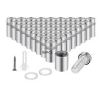 Tressify Hardware Kit, 50 Pcs Sign Standoff Screws 1/2×3/4, Stainless Steel Advertising Screws, Wall Sign Mounting, Stand Off Nails for Acrylic, Glass Signs