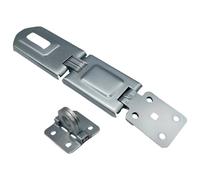 Tressify Heavy Duty Hasp Latch, 5.1 In / 13 Cm, 2-Fold Door Hasp With Lock, Silver Metal Gate Hasp, Classic American Style Security Hasp For Home Shed Door, Include Screws