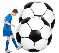 Tressify Jumbo 40 In Pvc Beach Ball, 2 Pcs Great Inflatable Soccer Balls, Fun Oversized For Kindergarten, Party, School Sports