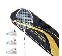 Tressify Lightweight Carbon Fiber Badminton Racquet Set, 4U Training Racket With Handle & Carrying Case, High-Tension String Kit Including Three Shuttlecocks And Grip Tape
