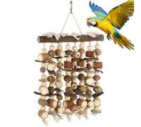 Tressify Macaw Chew Toy with Corn Cob, Nature Inspired Hanging Parrot Chewing Toy, Cage Accessories for Macaw, Cockatoo, Large and Medium Parrots, with Nuts, Bark and Natural Wood Pieces