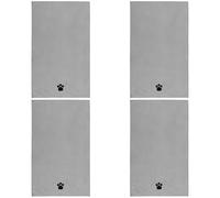 Tressify Microfiber Dog Towels, 4 Pack, 15.7 X 27.6 Inch, Paw Print, Quick Drying Pet Bath Towel For Dogs And Cats, Gray