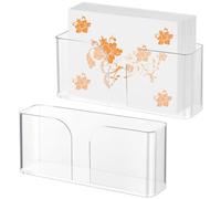 Tressify Modern Acrylic Paper Towel Dispenser Cases With U Groove, 9 X 2.38 X 3.75’’ For Table, 2 Pcs Clear Napkin Holder Stands, Easy To Access & Refill, Guest Towel Napkin Holders