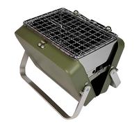 Tressify Portable Grill For Outdoor Cooking, Mini Table Top Charcoal Grill With Green Finish, Foldable Design, Iron Body, Aluminum Legs, 1-2 Person Bbq