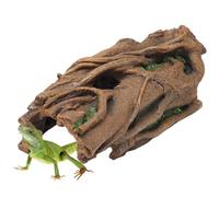 Tressify Reptile Hide and Basking Platform, 13.4 x 6.3 x 4.1 in Hollow Log Hideout, Safe Resin Aquarium Decoration, Terrarium Ornament for Snake Lizard Gecko