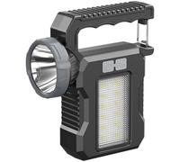 Tressify Solar Rechargeable Handheld Spotlight, Type-C Fast Charging, Led Work Light with Red Blue, 4-Mode, Portable Bright Hanging Searchlight for Camping, Hiking