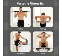 Tressify Stable Door Frame Bar, Door Pull-Up Bar, Adjustable Fitness Bar, 24.4-39.4 In Width, Non-Slip Stretch Bar, 661.4 Load Capacity Punch-Free Strength Training Bar